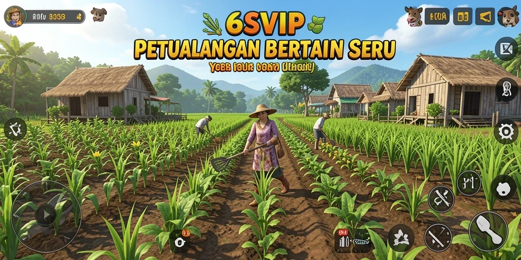 Tampilan gameplay mengasyikkan di 6SVIP saat bertani.