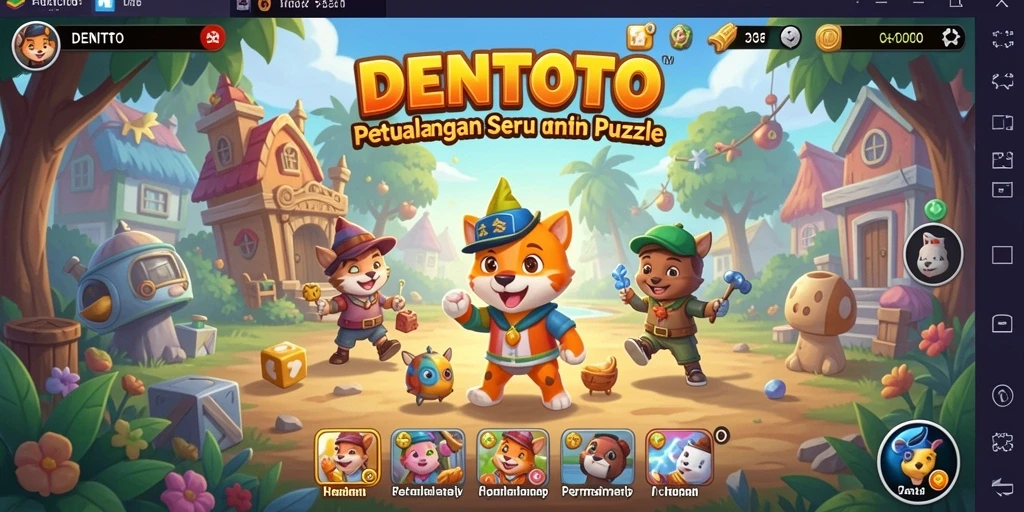 Screenshot DENTOTO menampilkan gameplay menantang teka-teki.