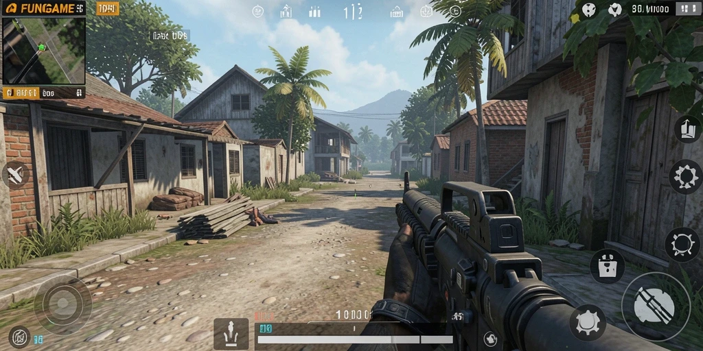 Gameplay seru FUNGAME dengan aksi tembak-menembak yang menegangkan.