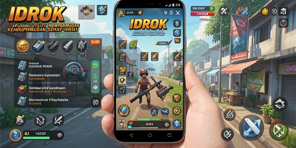 Tampilan utama IDROK dengan fitur-fitur utility yang menarik.