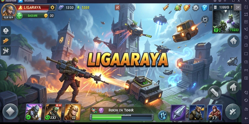 Gameplay menarik dalam LIGARAYA dengan menara pertahanan yang strategis.