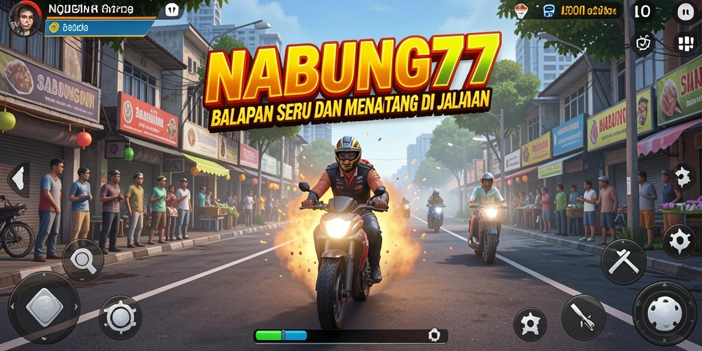 Tampilan gameplay Racing NABUNG77 yang menegangkan dan seru.